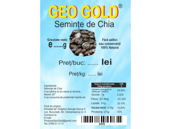 GEO GOLD - Seminte de Chia 500g